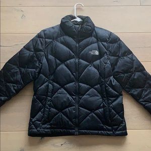 The North Face black women’s puffy jacket